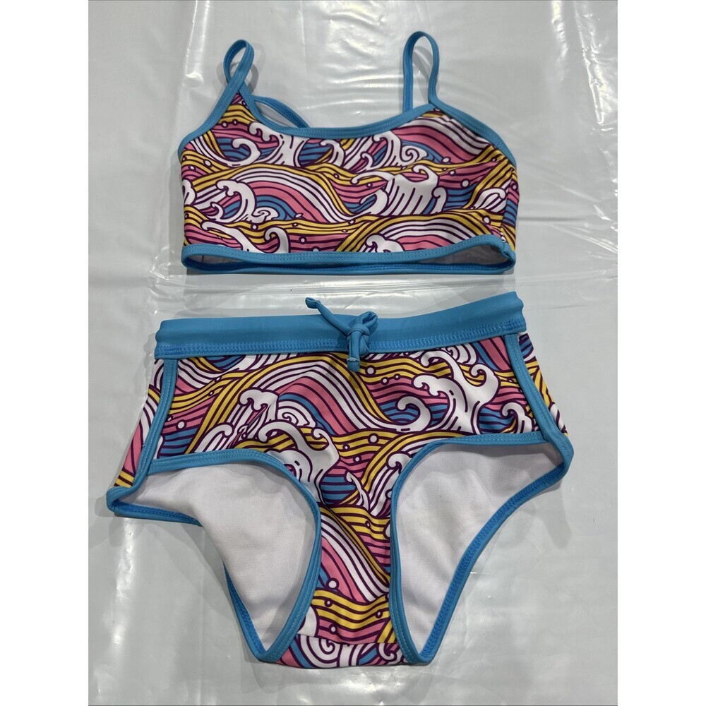 Appaman Waves Stella Swim Set Girls 6 Multicolor Swirl Print Swimwear CEB116
